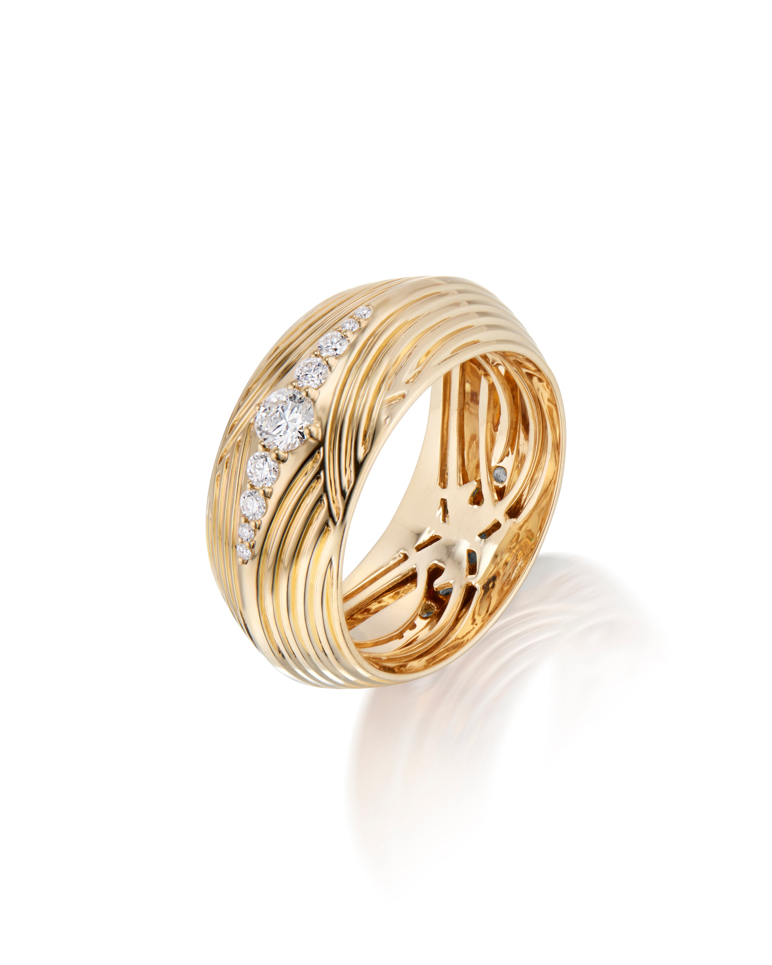 Wide Ring with Diamonds