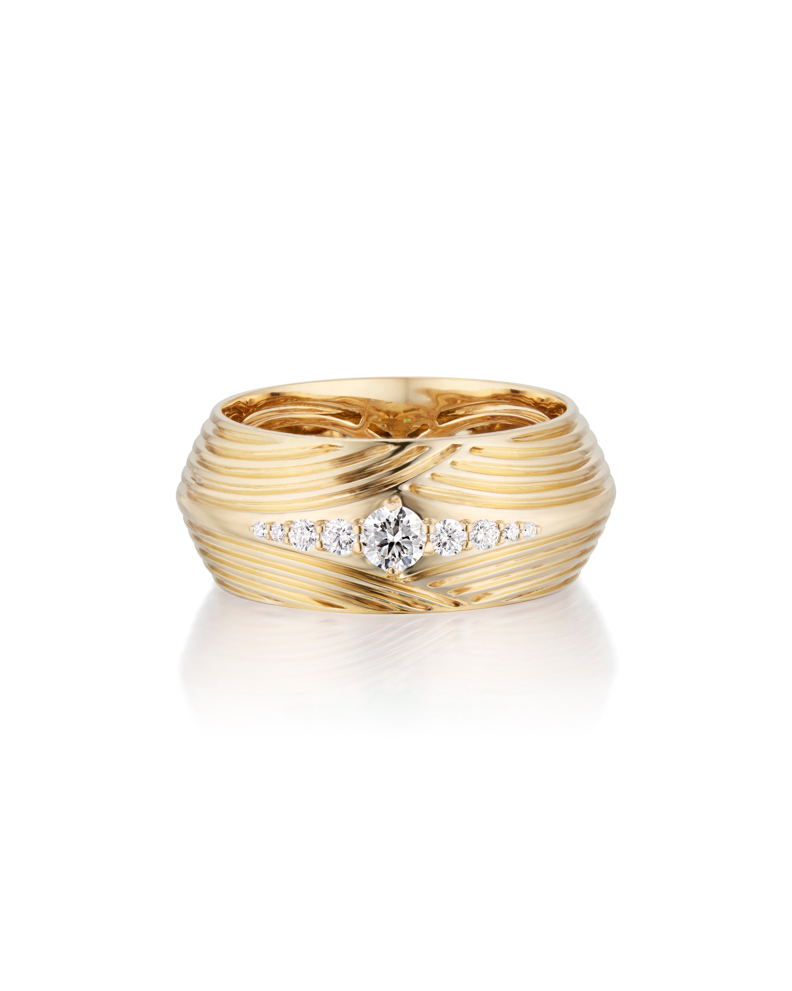 Wide Ring with Diamonds