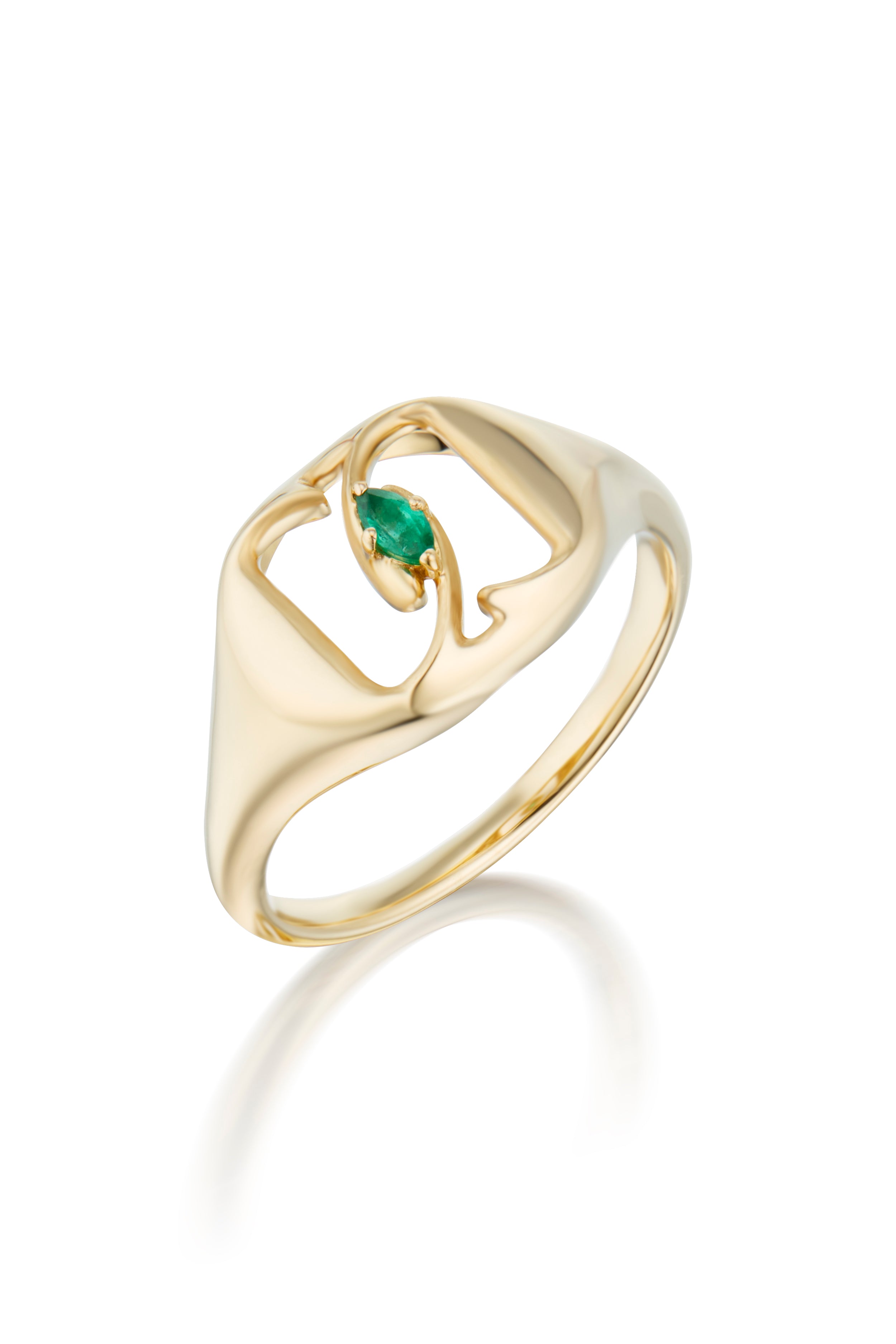 Signet Ring With Emerald