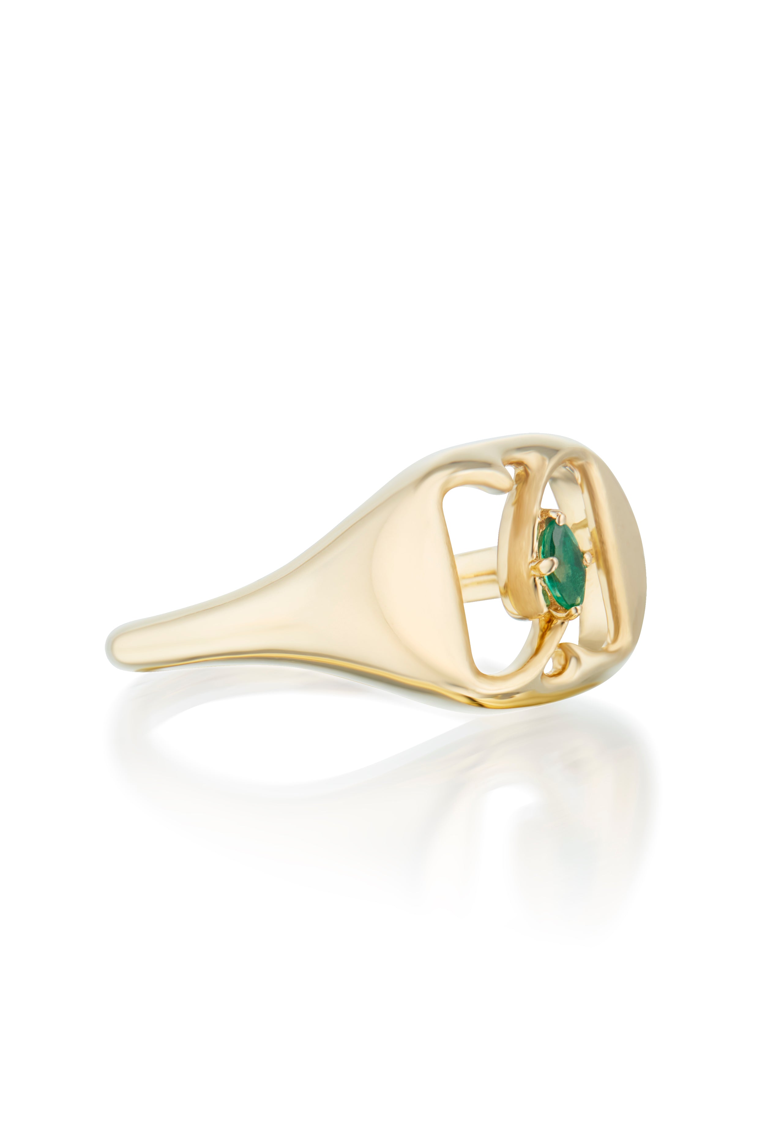 Signet Ring With Emerald