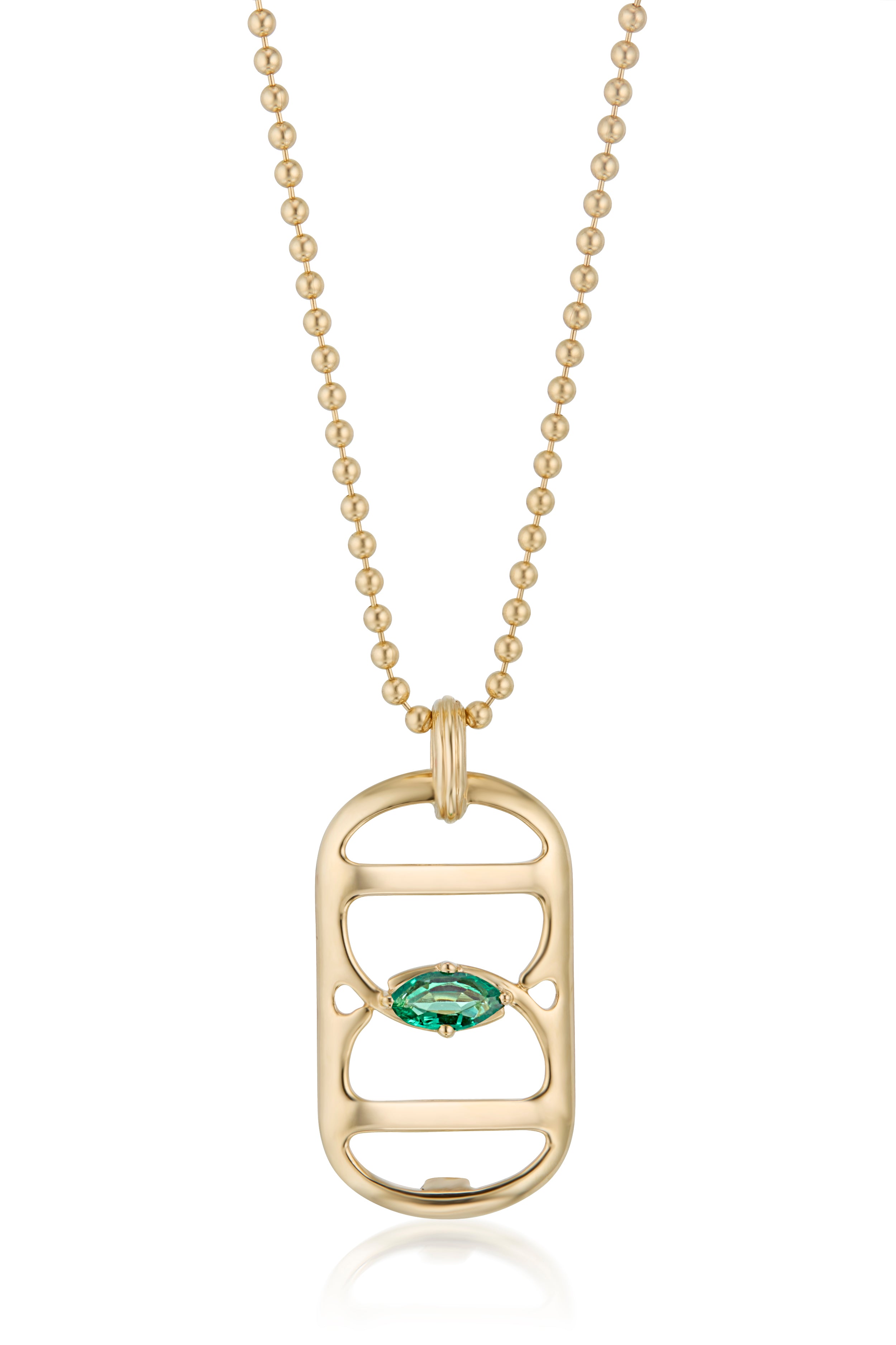 Dogtag Pendant With Emerald