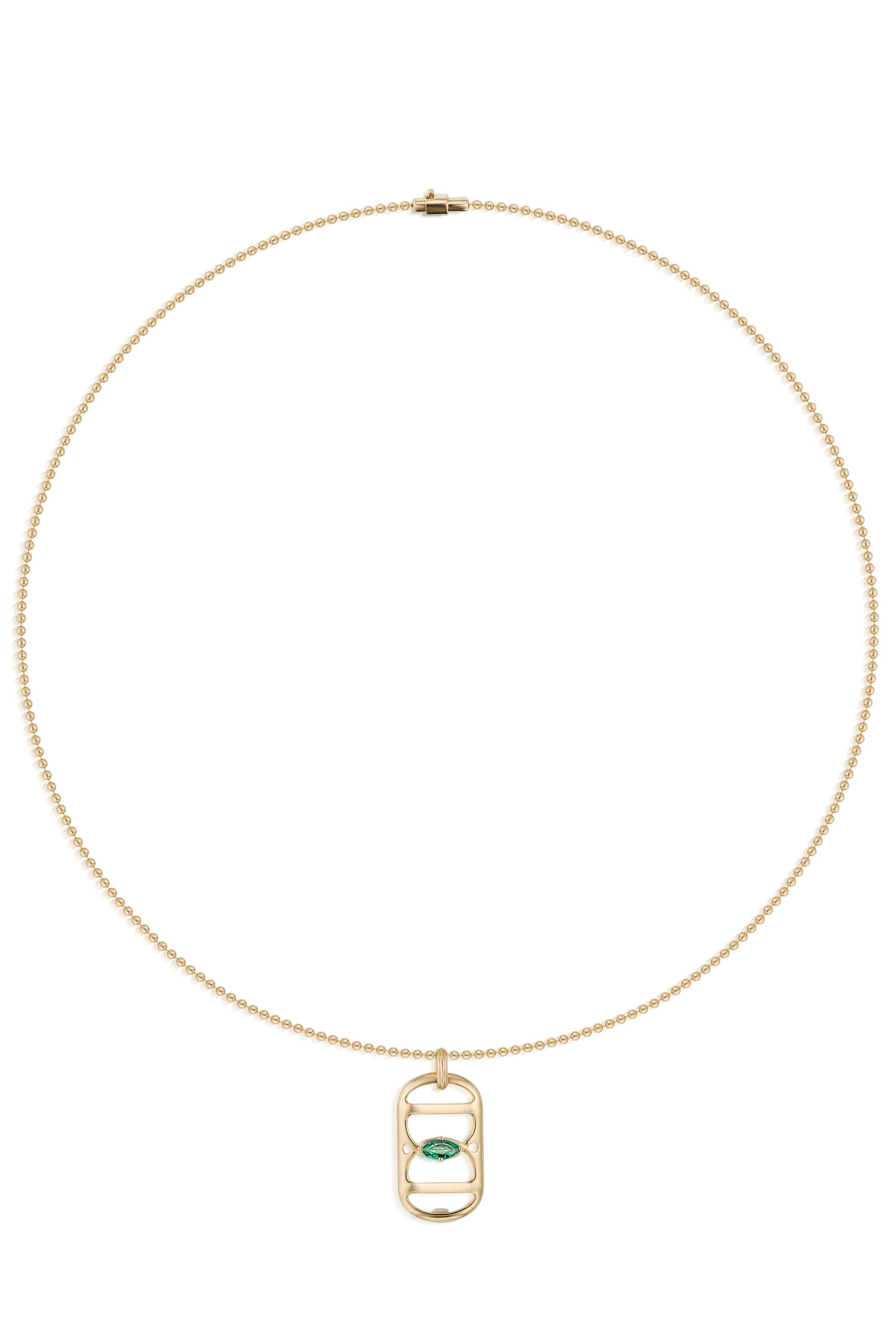 Dogtag Pendant With Emerald