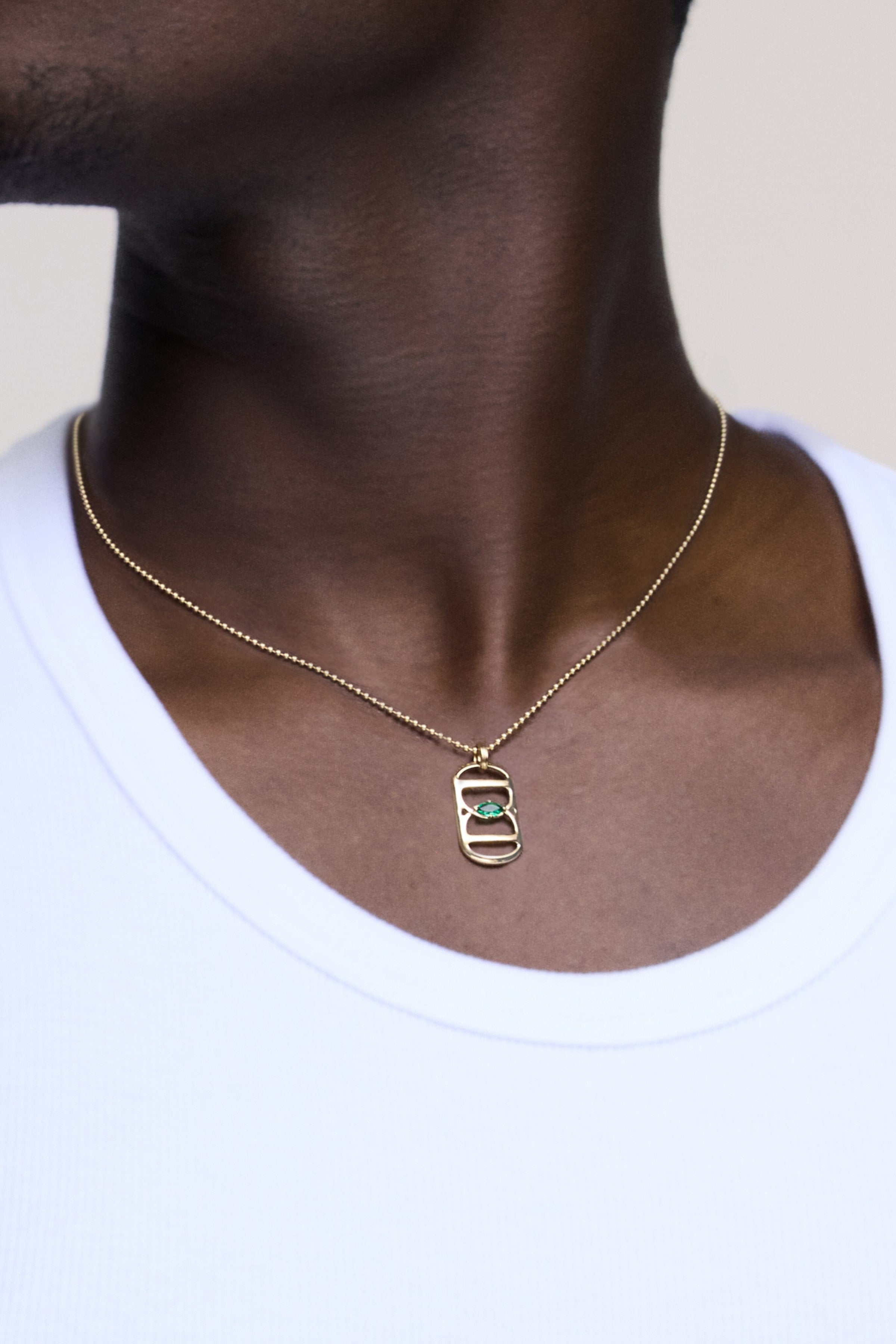 Dogtag Pendant With Emerald