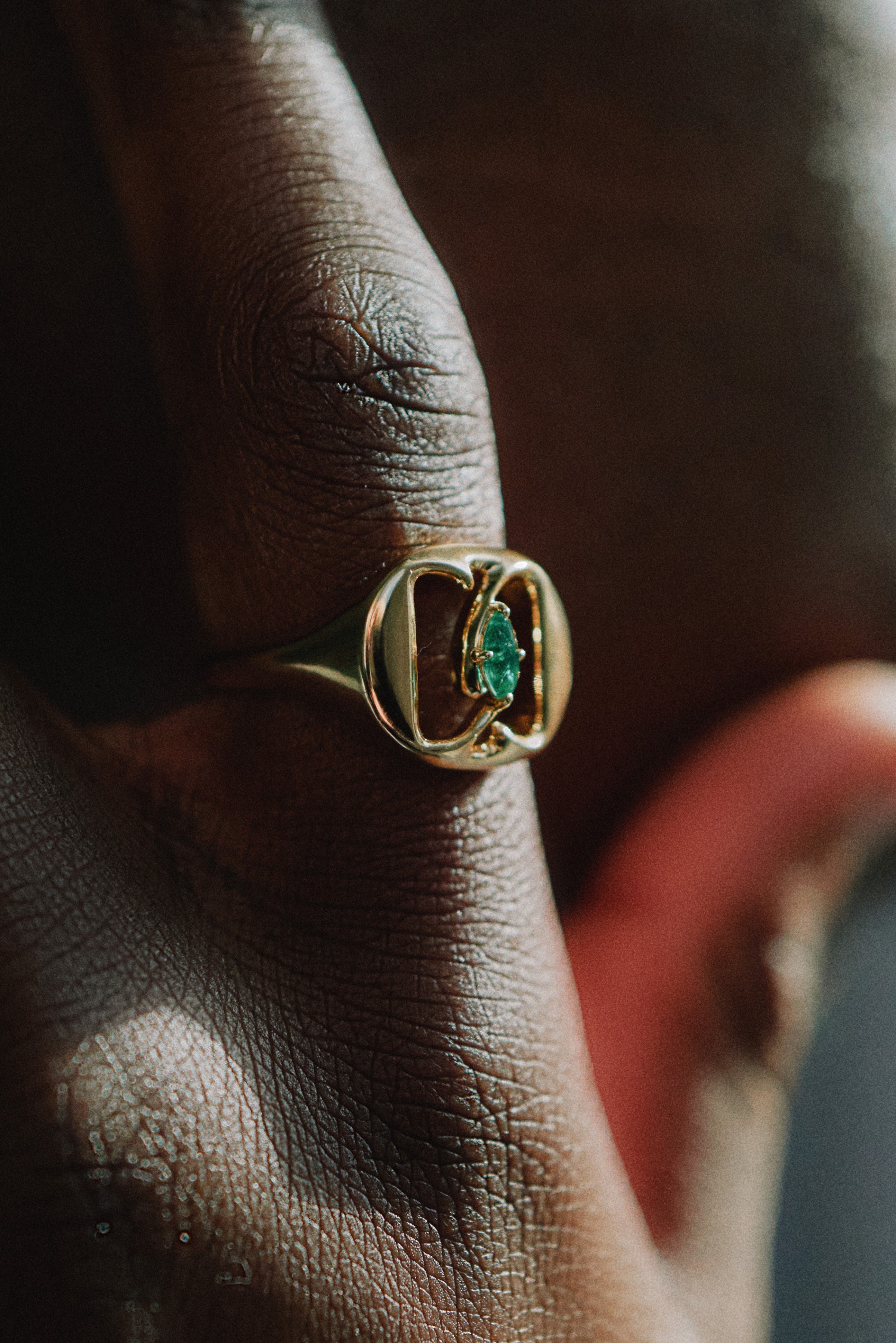 Signet Ring With Emerald