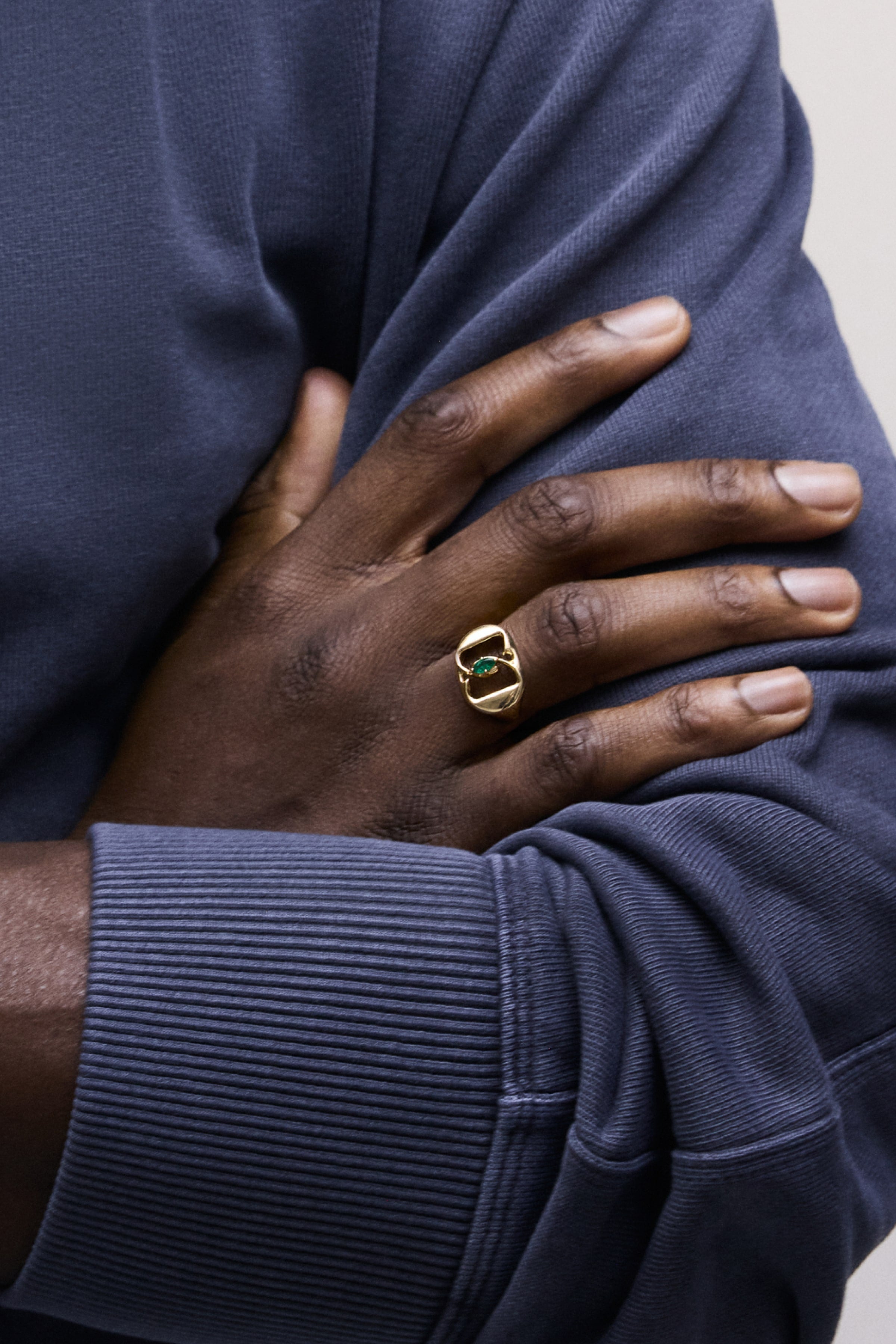 Signet Ring With Emerald