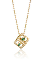 Cube Pendant With Emerald