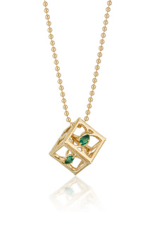 Cube Pendant With Emerald