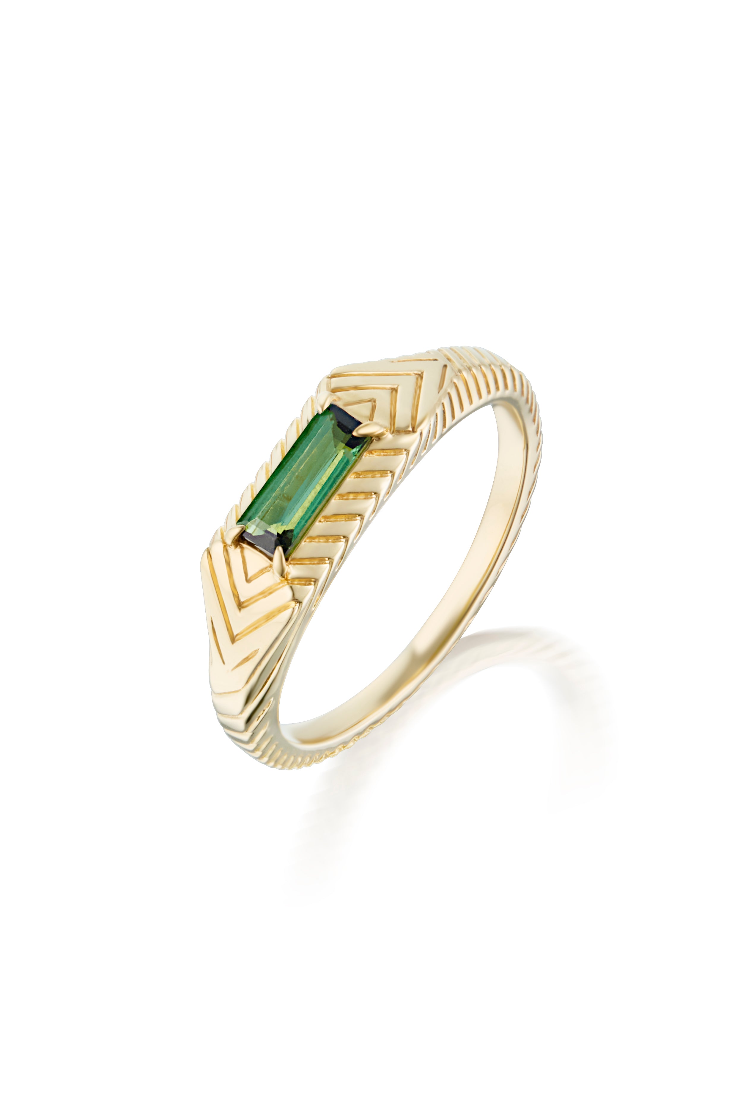 Baguette Ring With Tourmaline
