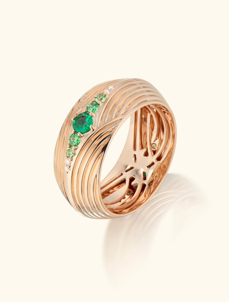 Braided Ring, Emerald