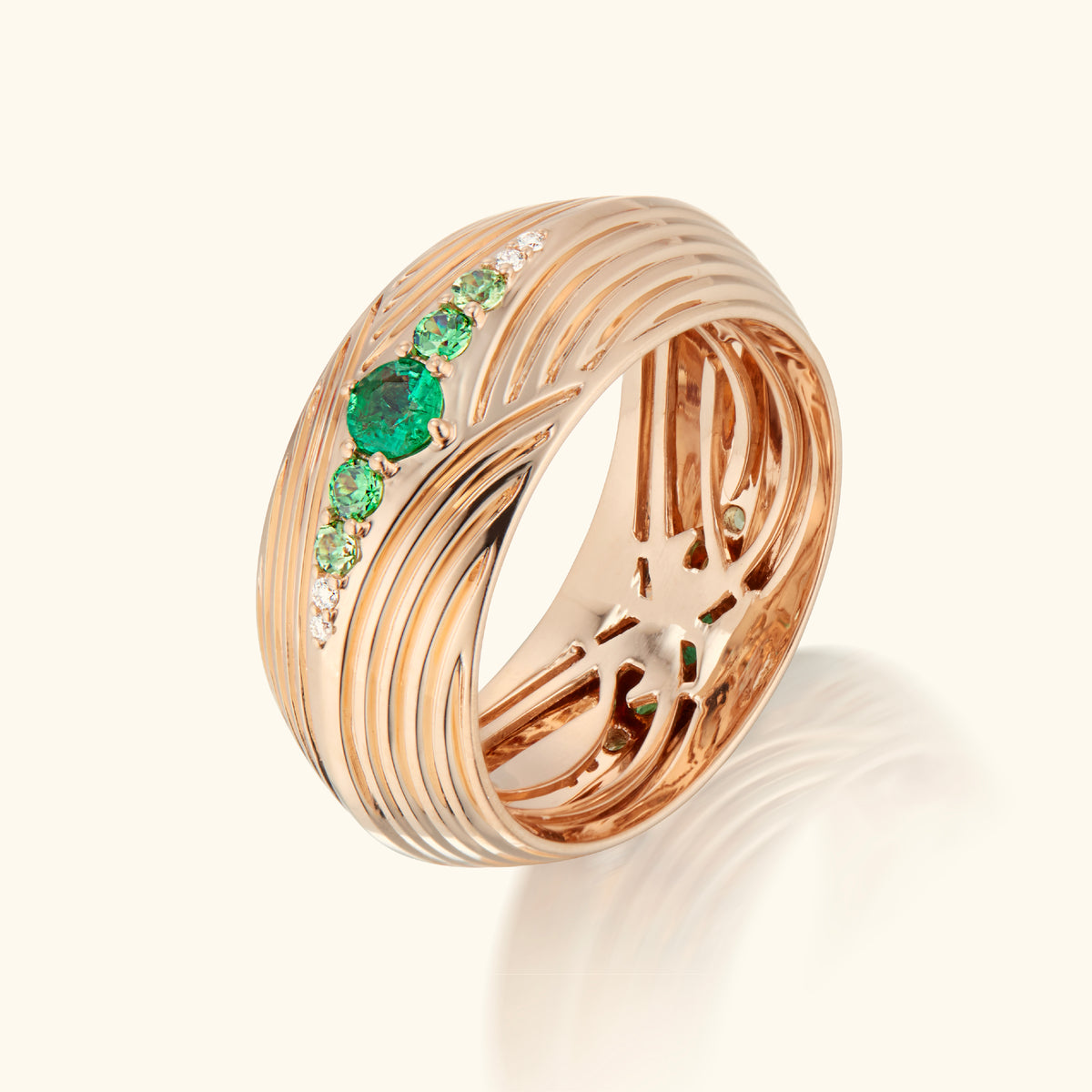 Braided Ring, Emerald