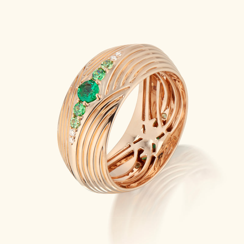 Braided Ring, Emerald