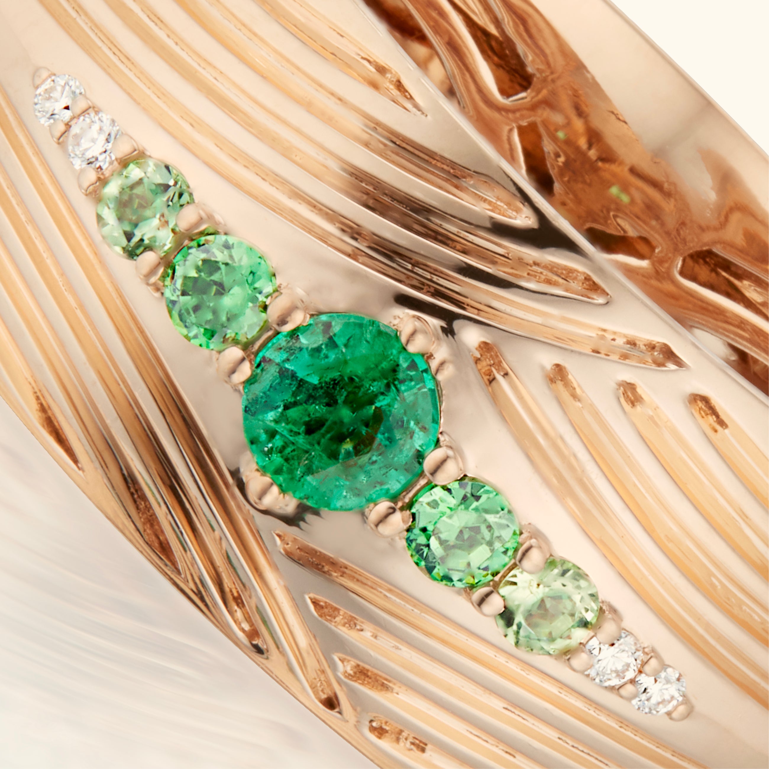 Braided Ring, Emerald