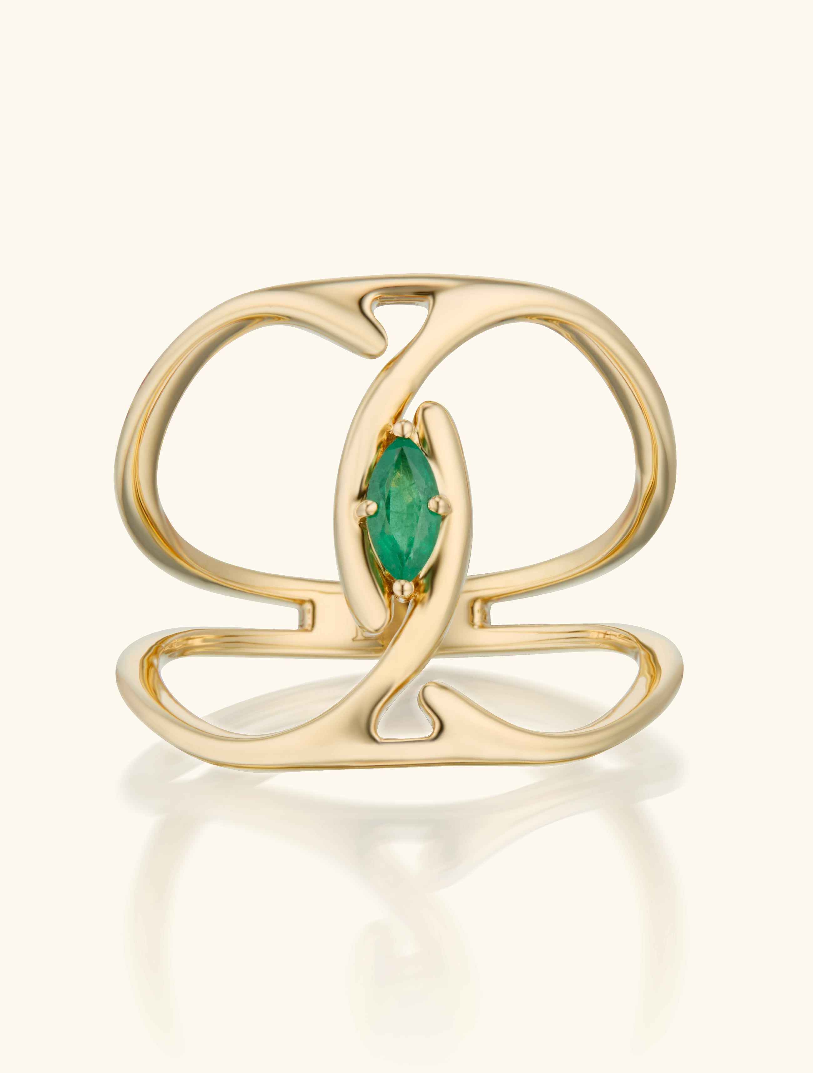 Embrace Ring, Emerald