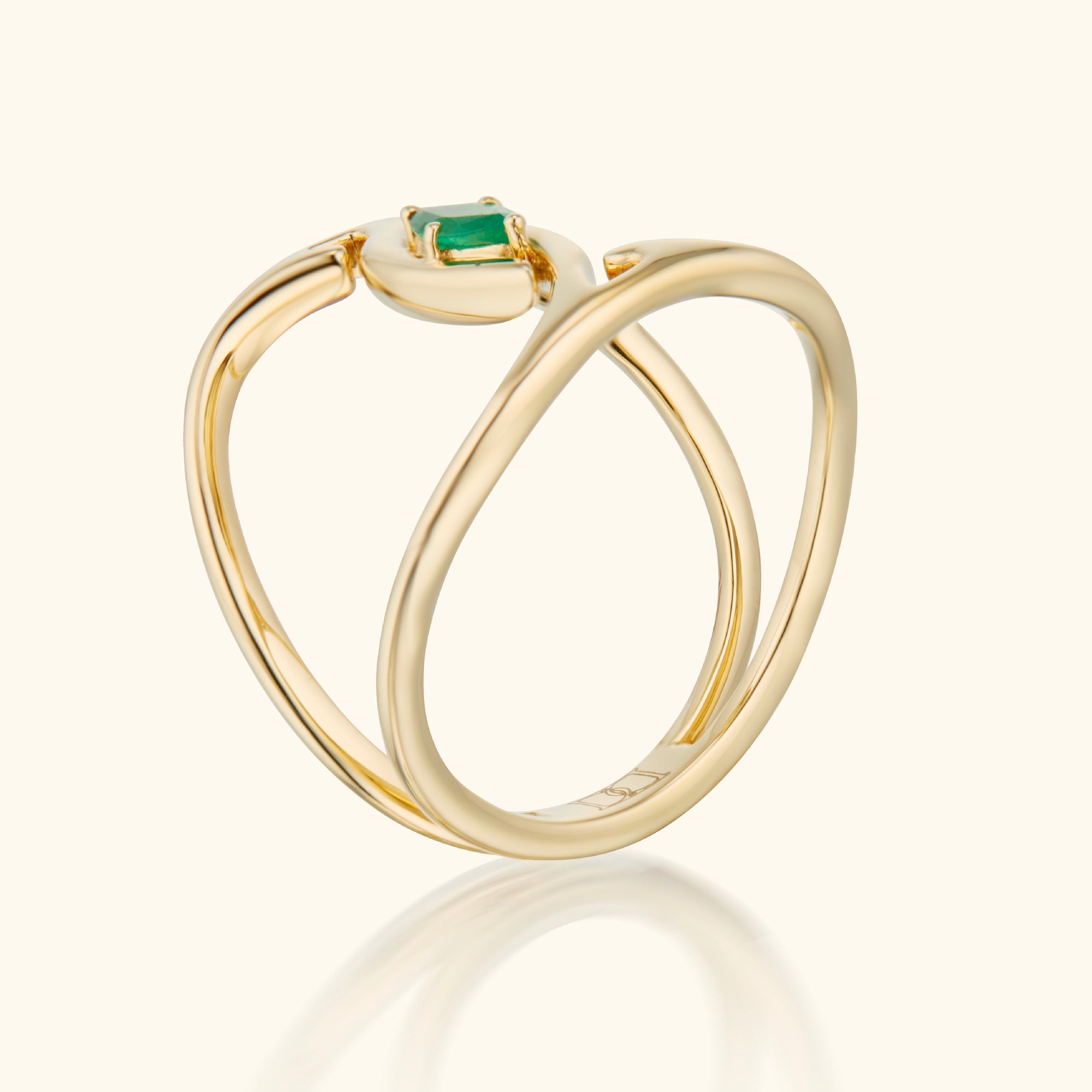 Embrace Ring, Emerald