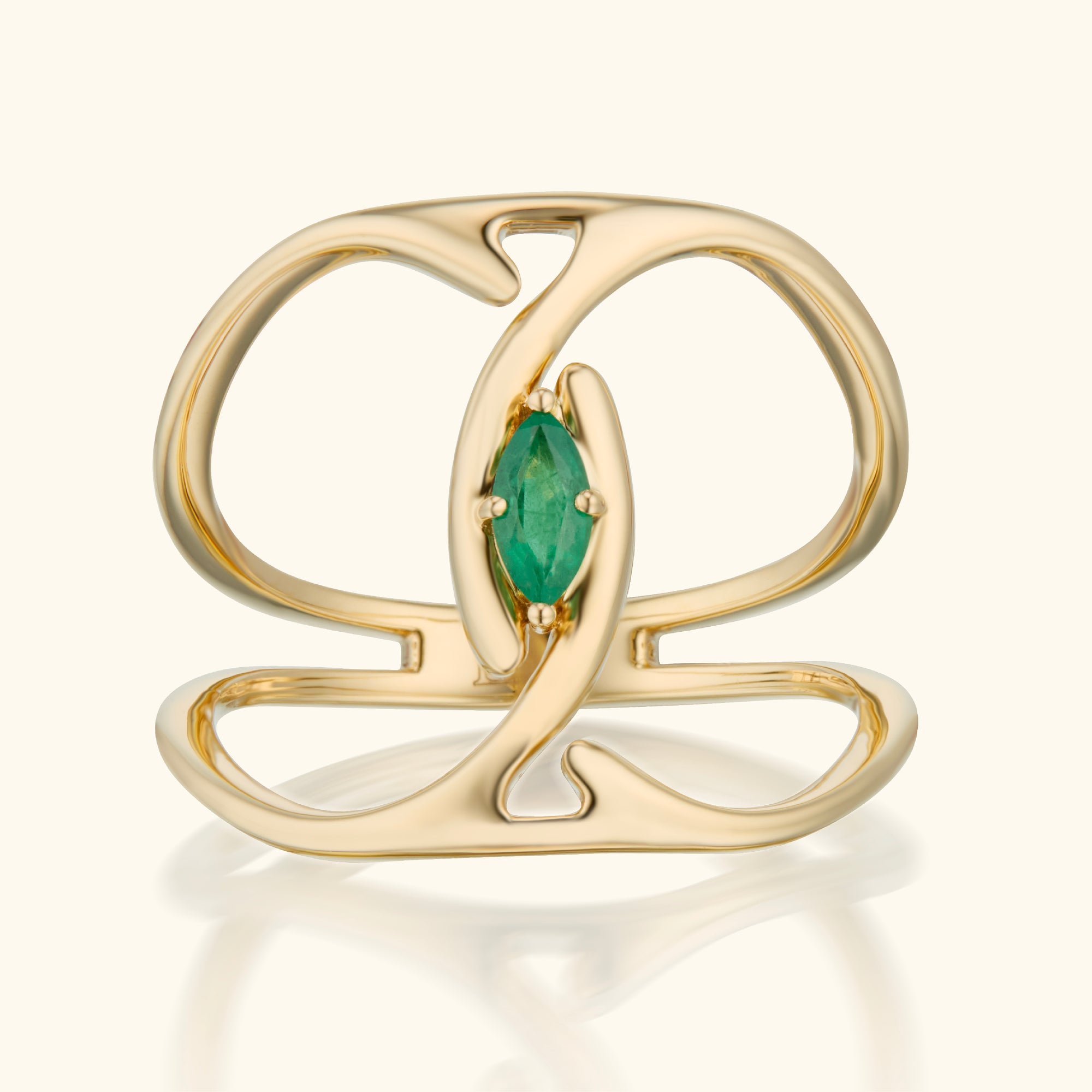 Embrace Ring, Emerald