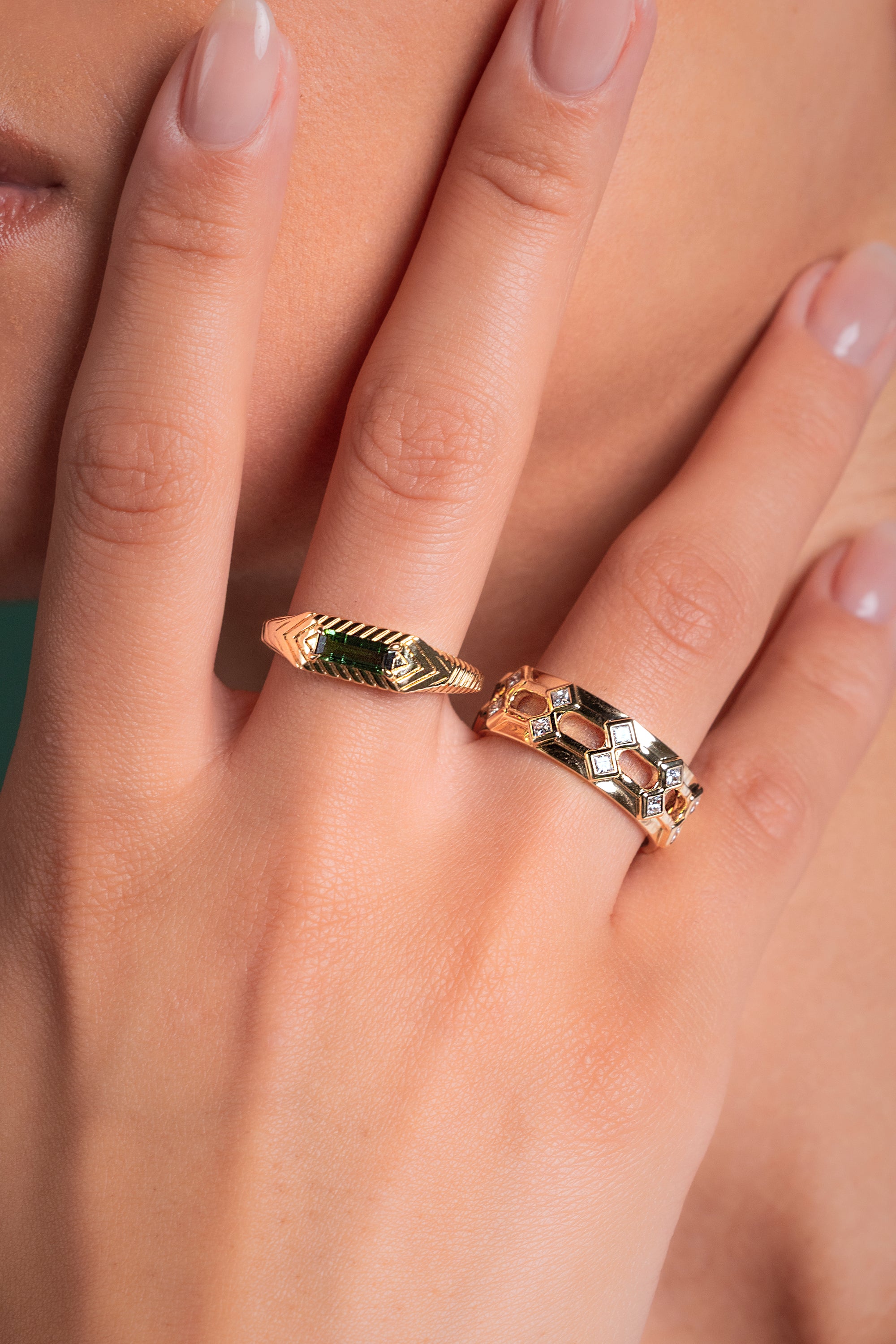 Baguette Ring With Tourmaline