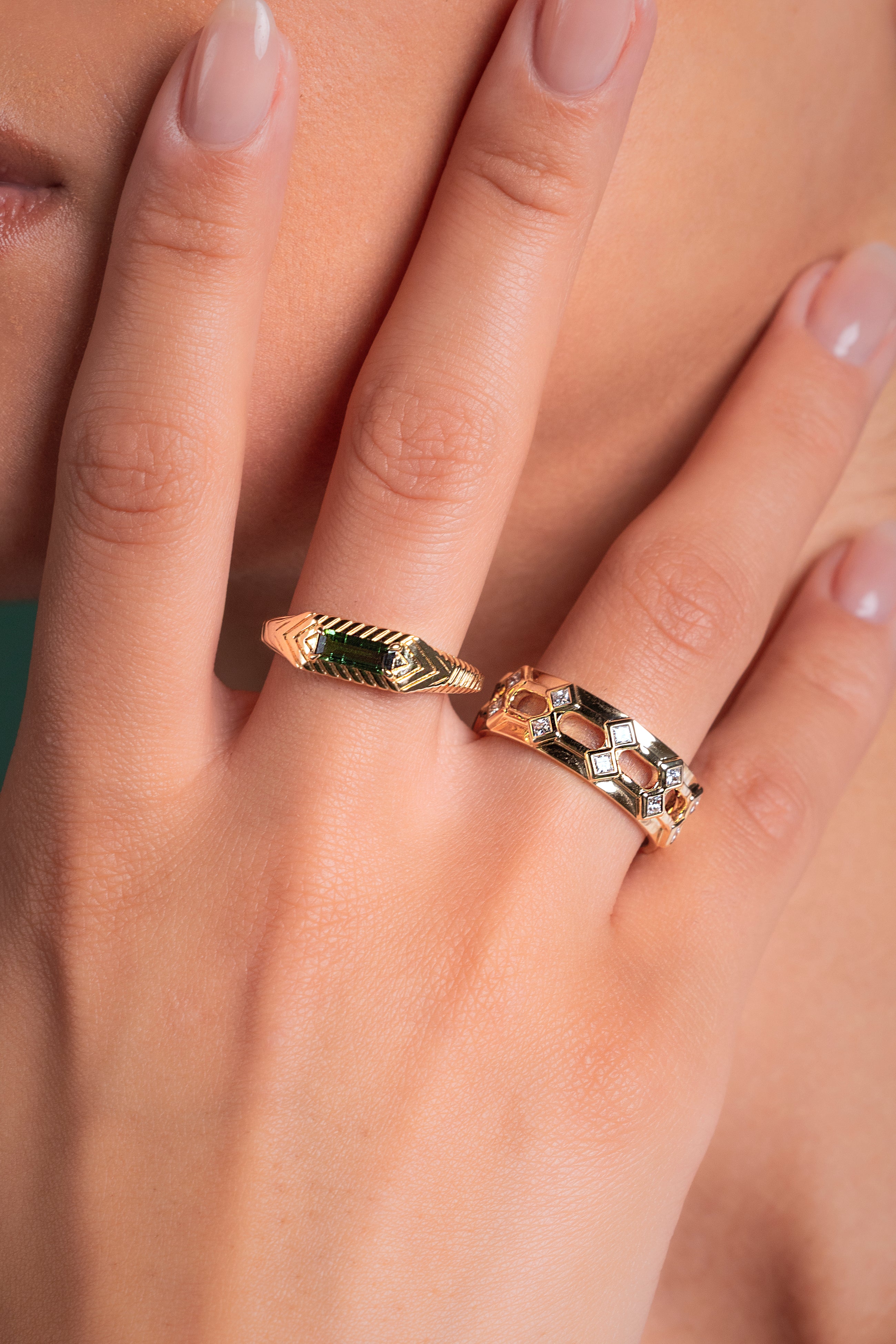 Baguette Ring With Tourmaline
