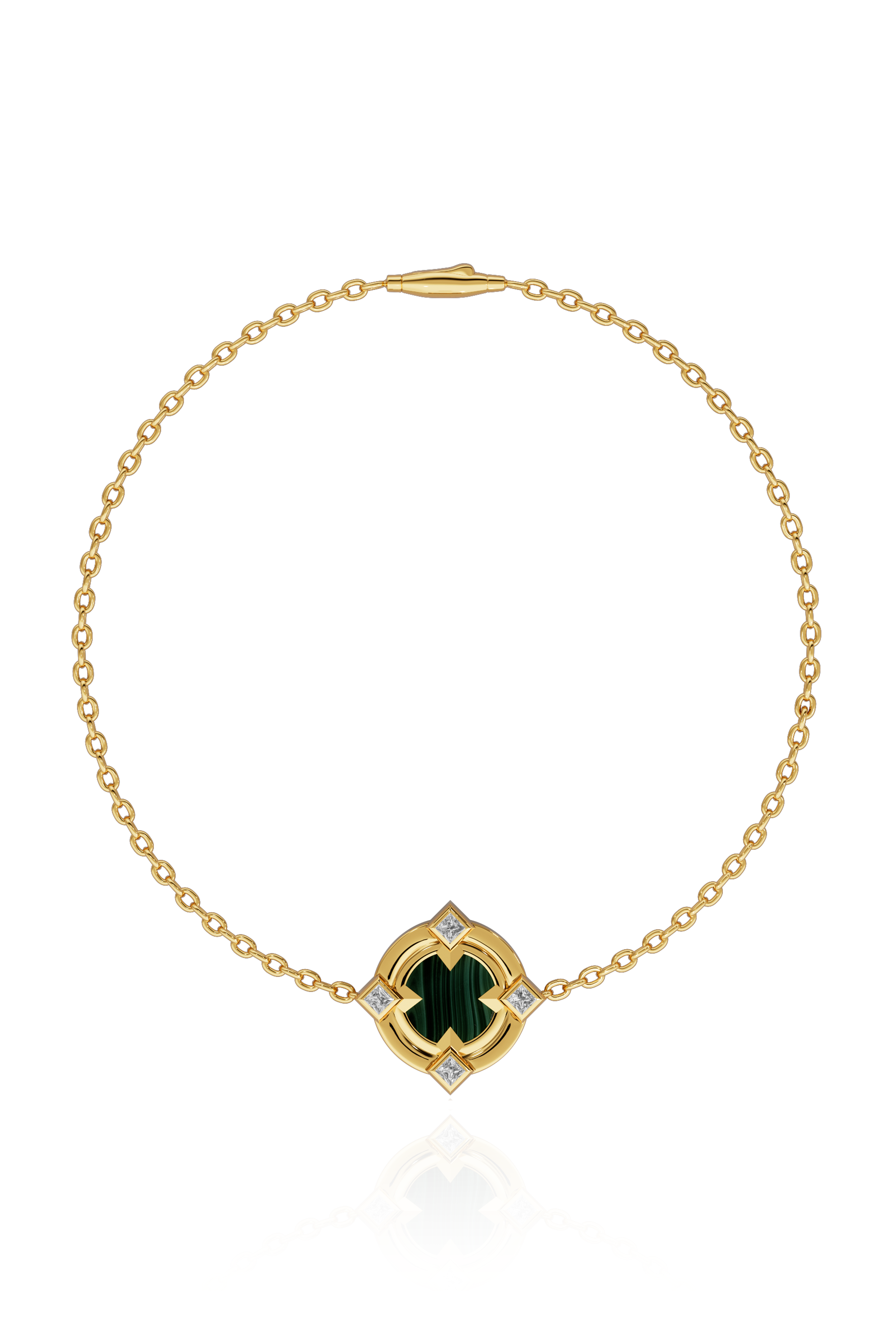 Compass Bracelet With Malachite