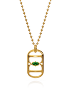 Dogtag Pendant With Emerald