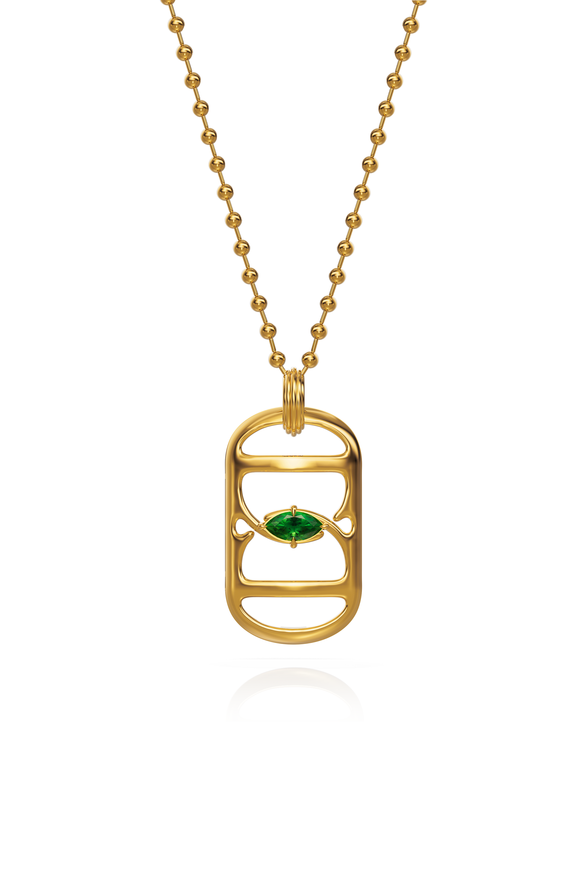 Dogtag Pendant With Emerald