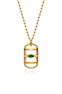 Dogtag Pendant With Emerald