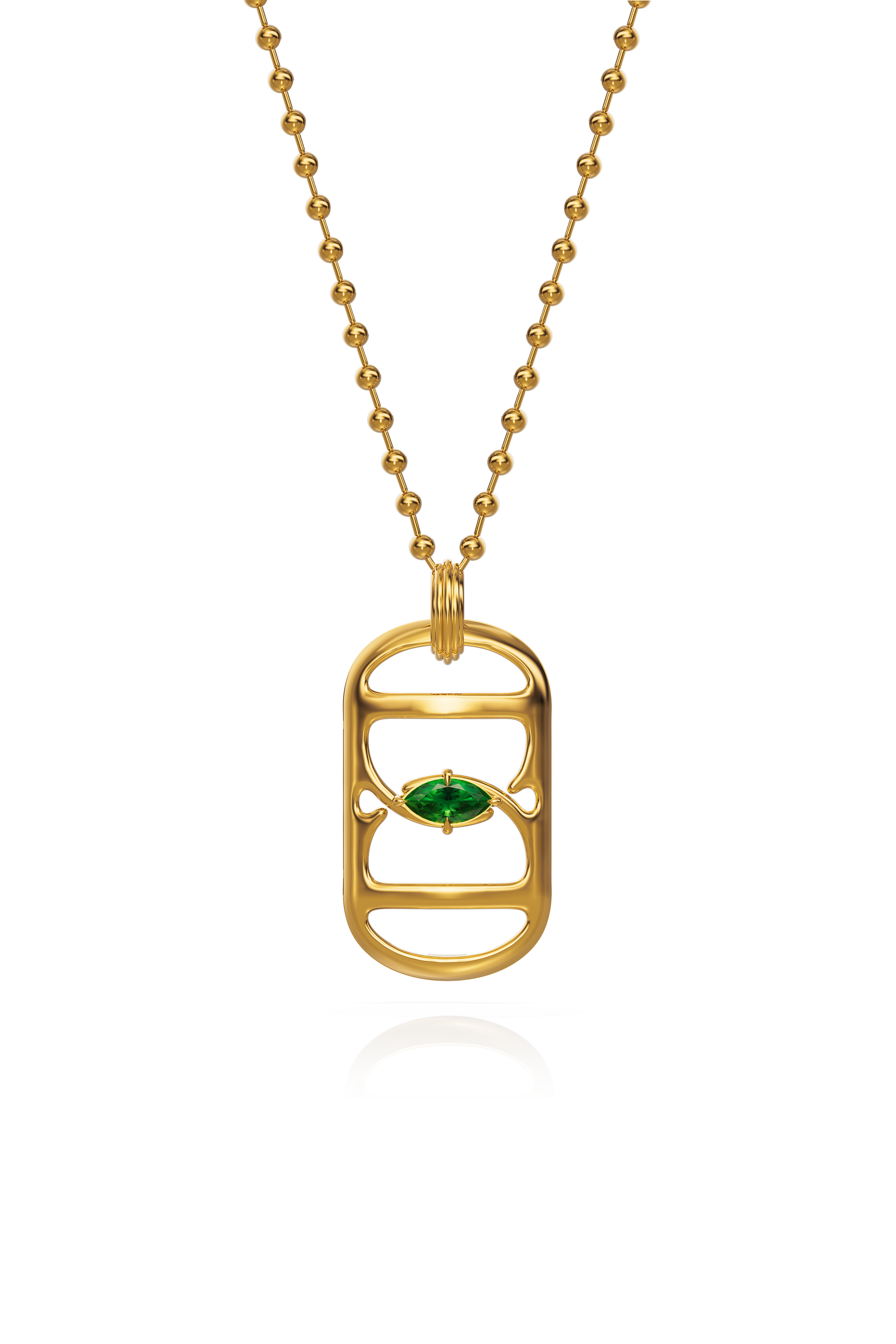 Dogtag Pendant With Emerald