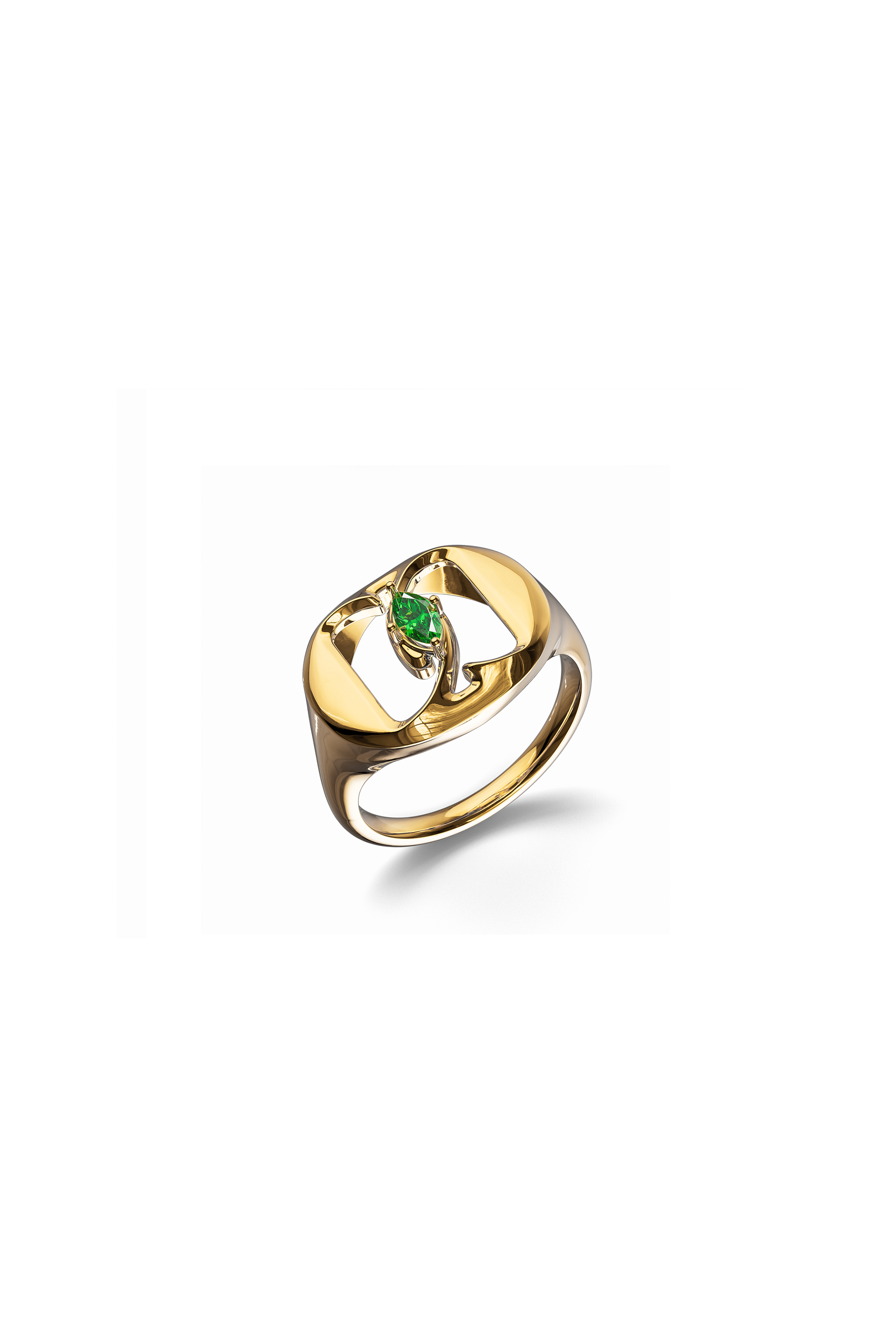 Signet Ring With Emerald