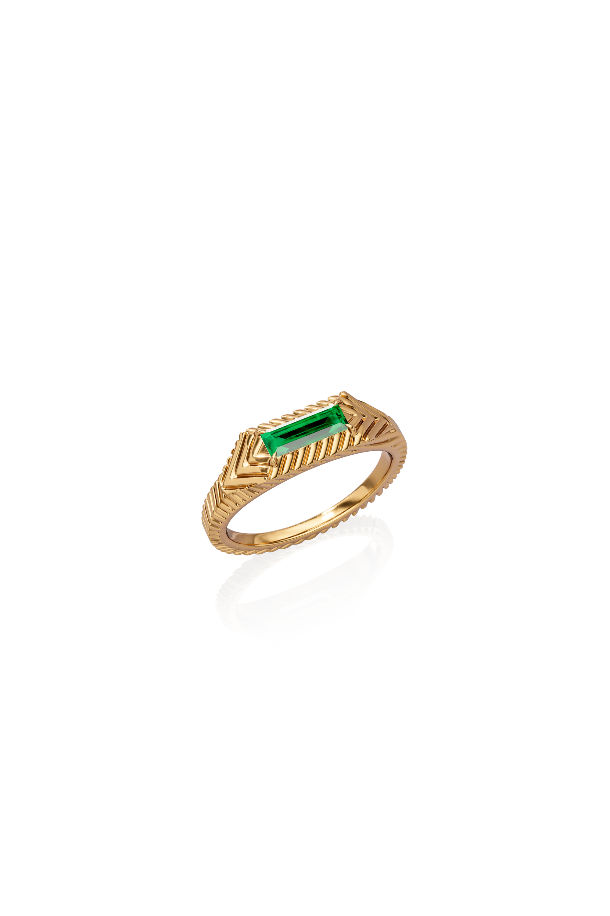 Baguette Ring With Tourmaline
