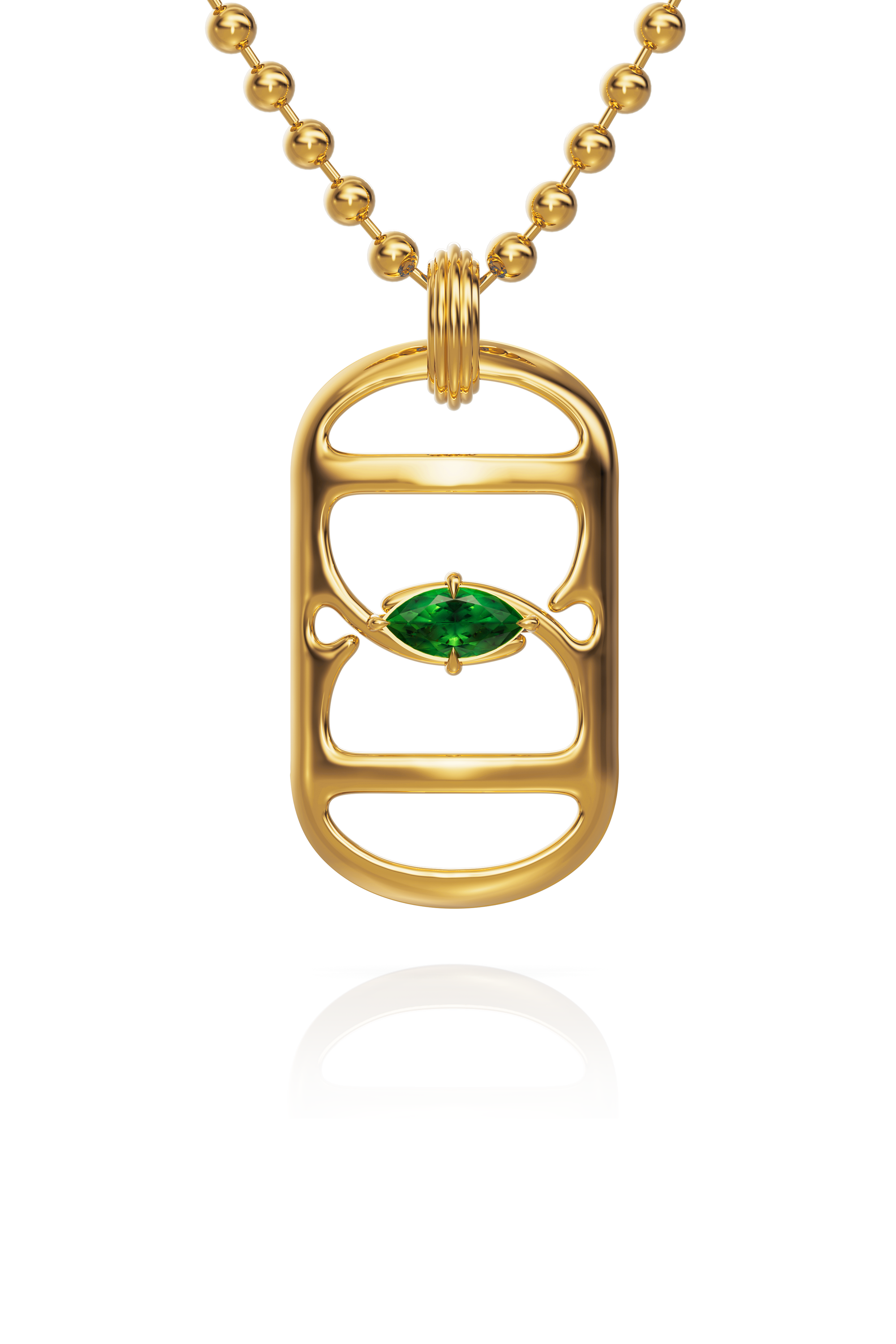 Dogtag Pendant With Emerald
