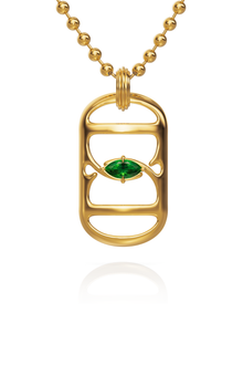 Dogtag Pendant With Emerald